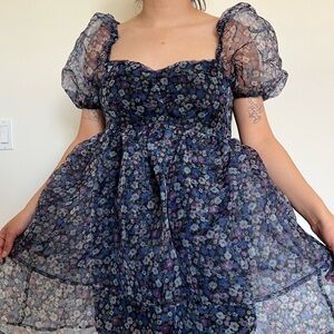 The Frolic Puff Sleeve Floral Mini Dress